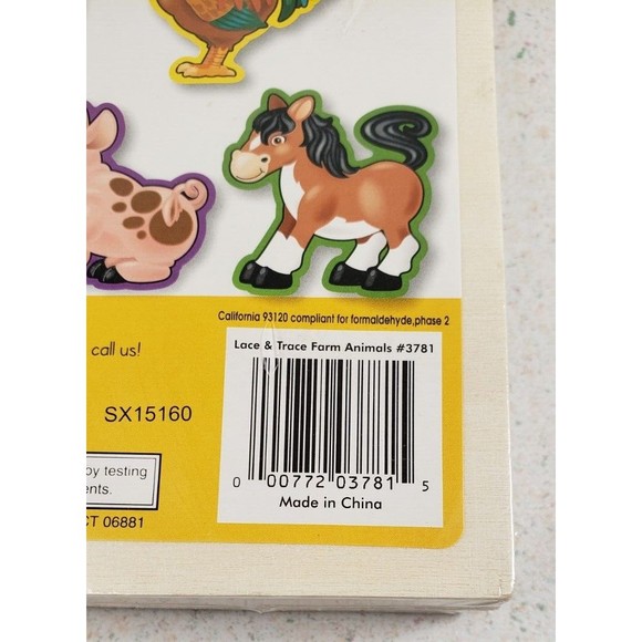 Melissa and Doug Lace and Trace Farm Animals Wooden Panel & Laces - Ages 3+ NEW - Picture 14 of 14